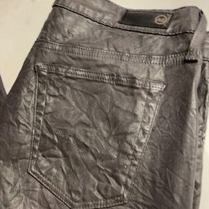 AG Leather like denim pants